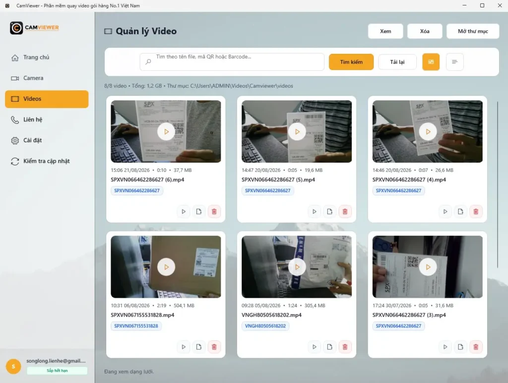 CamViewer - phần mềm quay video đơn hàng Shopee